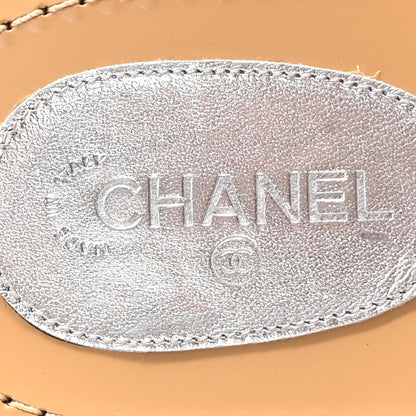 Chanel Mirror Calfskin CC Thong Sandals 40.5 Silver 6 of 14