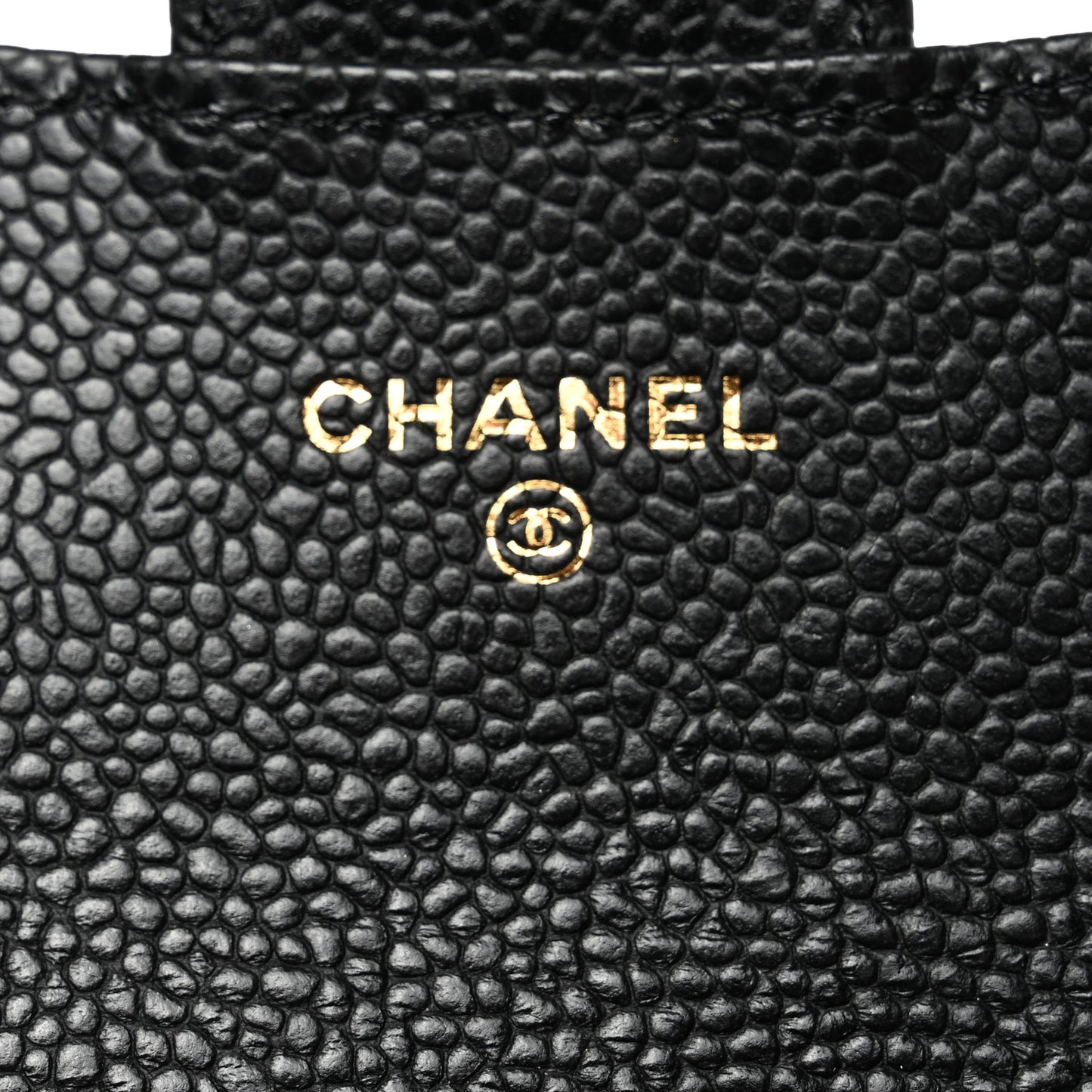 Caviar Quilted Flap Card Holder Wallet Black
