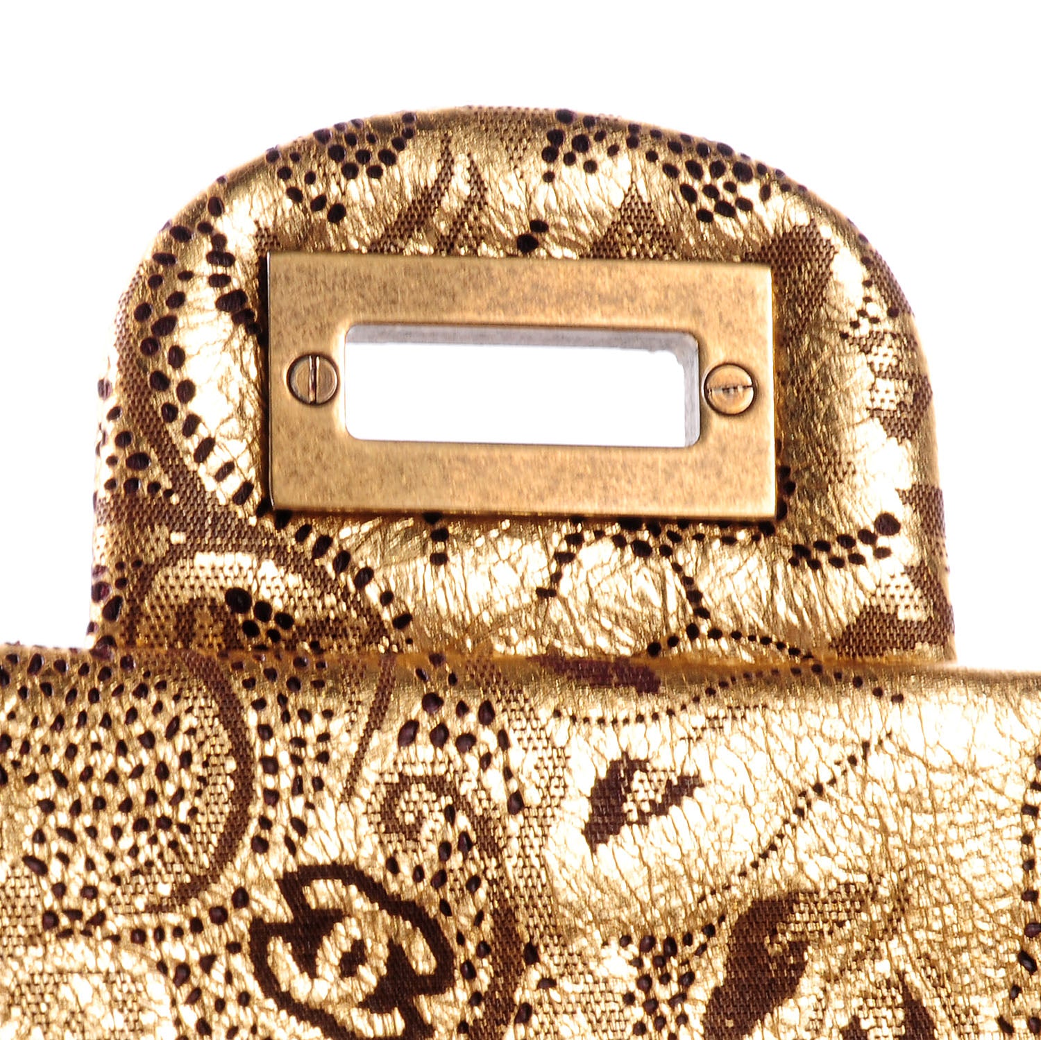 Chanel Buffalo Leather Hand Painted Lace 2.55 Reissue 226 Flap Gold 6 of 9