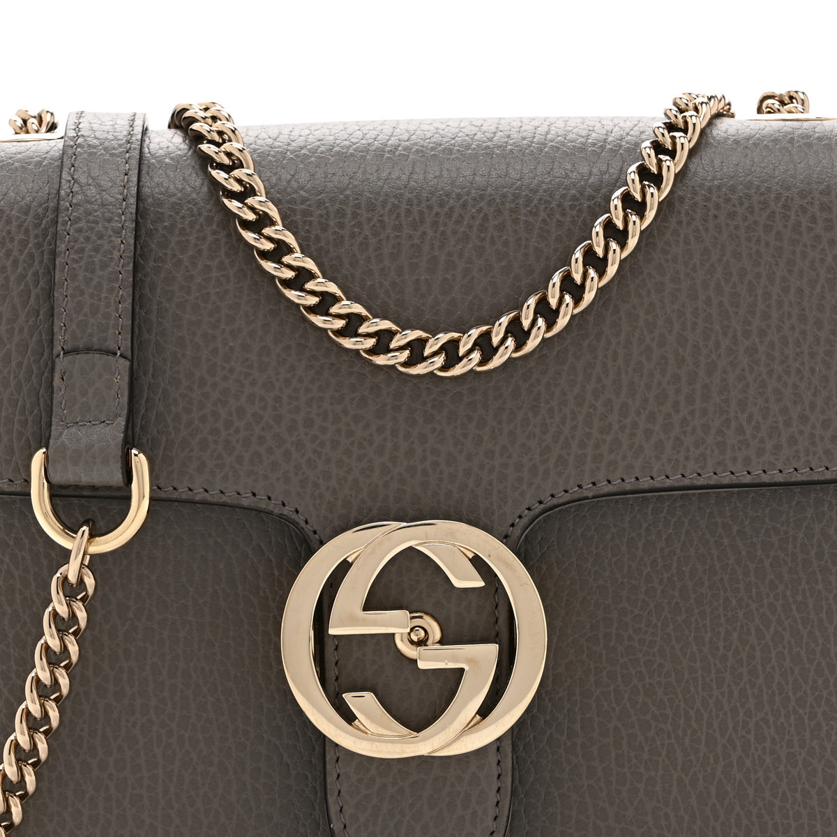 Gucci Dollar Calfskin Small Interlocking G Shoulder Bag Loess 9 of 11