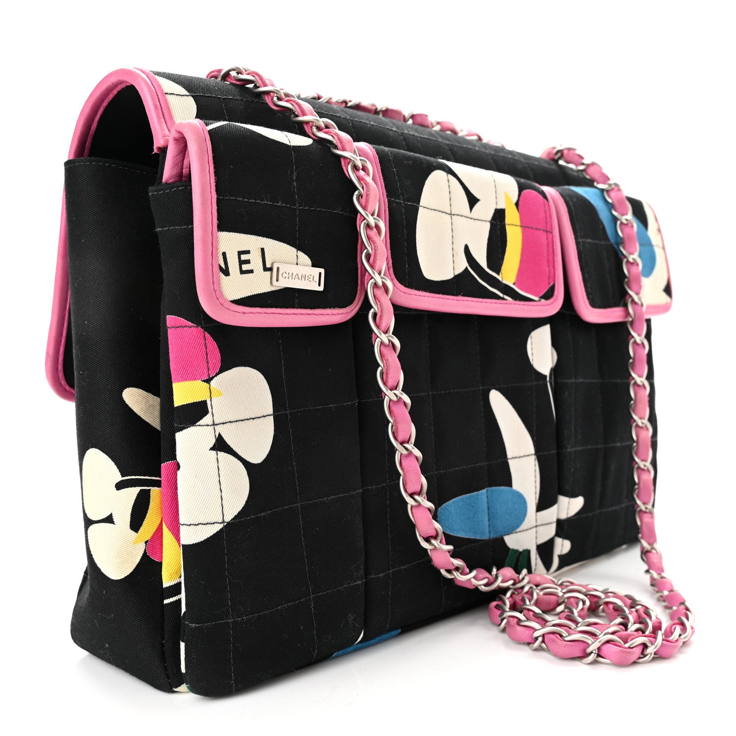 Chanel Canvas Chocolate Bar Quilted Flap Multicolor 3 of 10