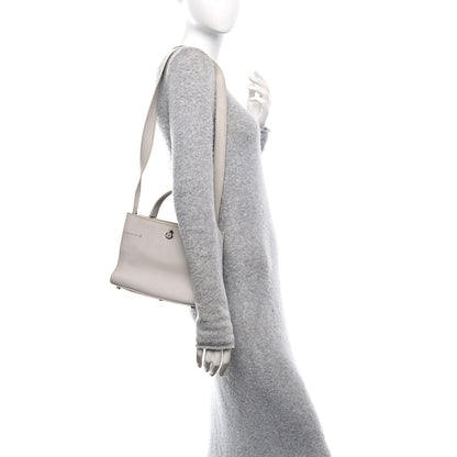 Loro Piana Grained Calfskin Cluisee Petite Odessa Shoulder Bag Grey 3 of 11