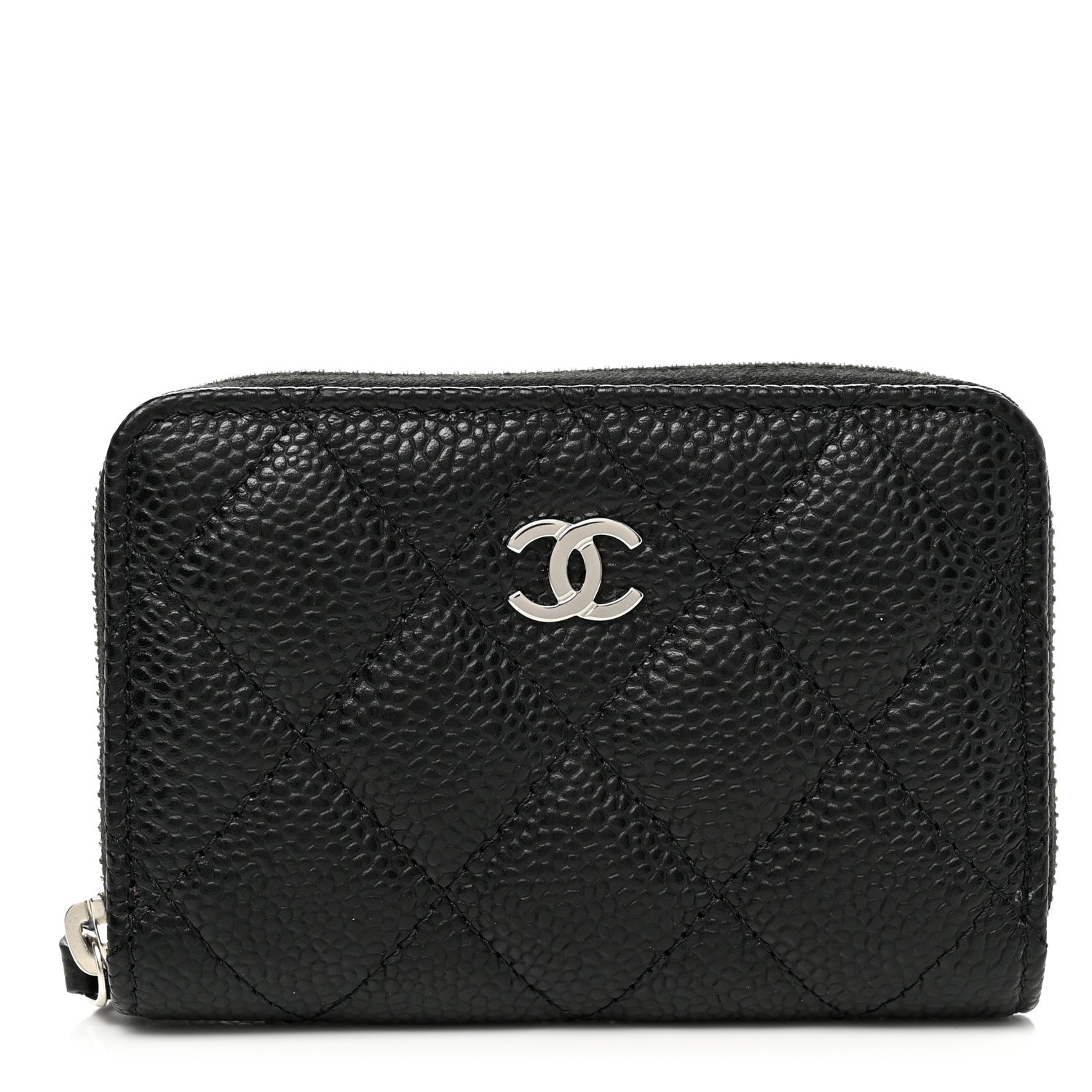 Chanel Caviar Quilted Zip Coin Purse Black 1 of 9