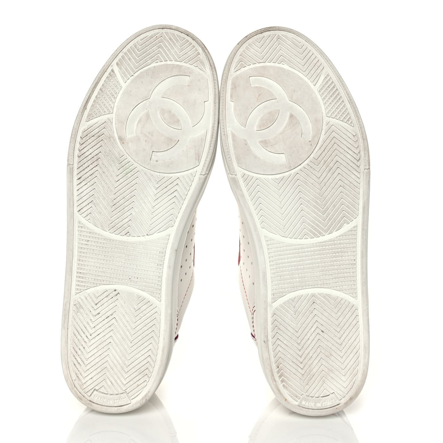 Calfskin Womens Logo Sneakers 40 White Pink