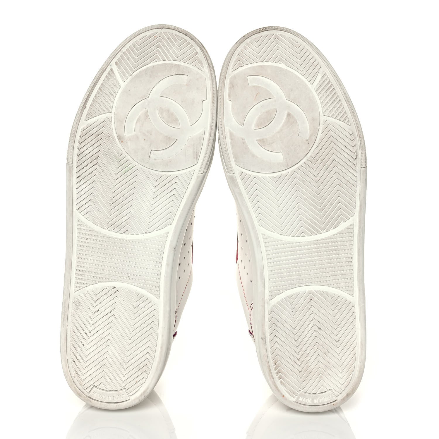 Chanel Calfskin Womens Logo Sneakers 40 White Pink 6 of 10