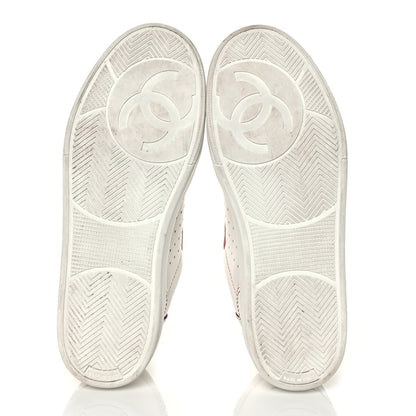 Chanel Calfskin Womens Logo Sneakers 40 White Pink 6 of 10
