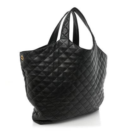 Saint Laurent Lambskin Quilted Maxi Icare Shopping Tote Black 3 of 18