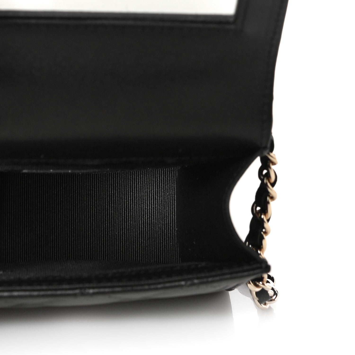 Chanel Lambskin Quilted Top Handle Flap Clutch With Chain Black 5 of 12