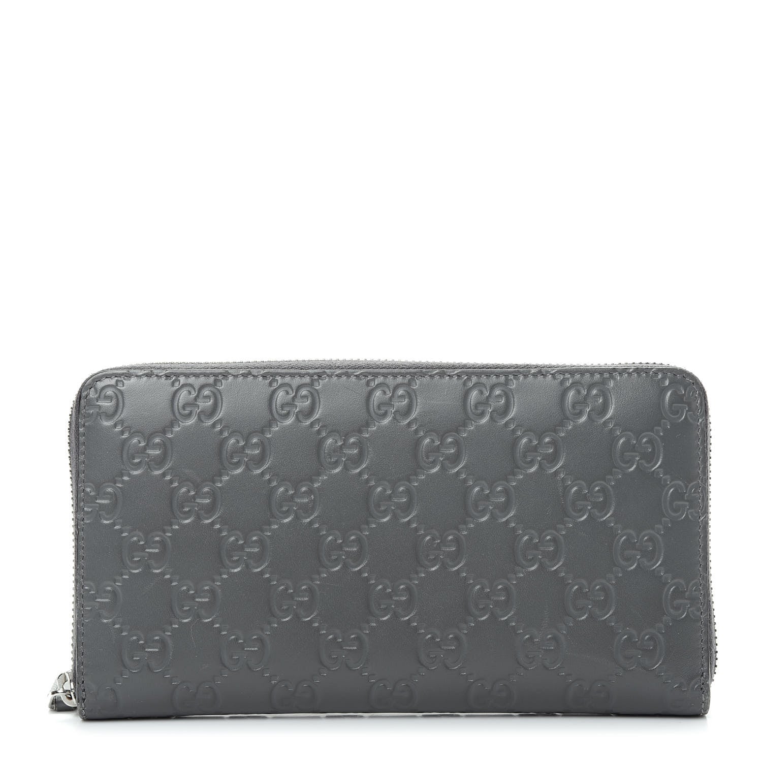 Gucci Guccissima Signature Zip Around Organizer Wallet Grey 1 of 8