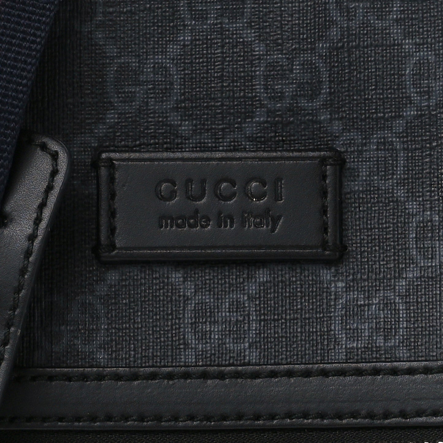 GG Supreme Monogram Appia Calfskin Web Flat Messenger Bag Black Grey