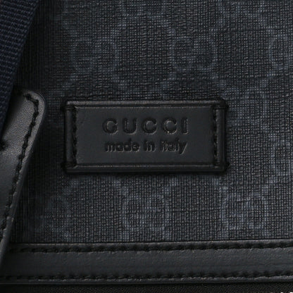 Gucci GG Supreme Monogram Appia Calfskin Web Flat Messenger Bag Black Grey 9 of 12