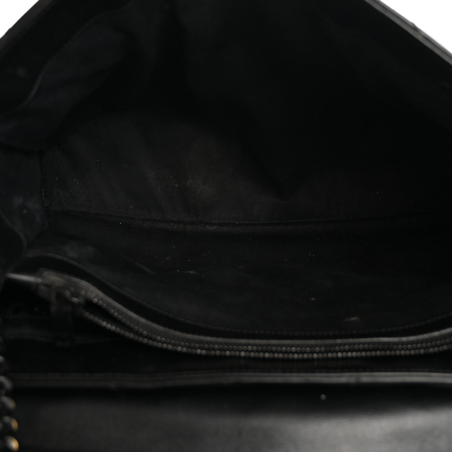 Calfskin Y Quilted Monogram Large Loulou Chain Satchel Black
