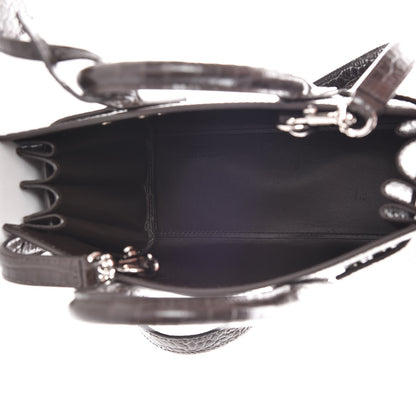 Saint Laurent Calfskin Crocodile Embossed Nano Sac De Jour Dark Brown 5 of 10