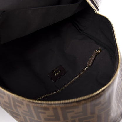 Fendi X FILA Glazed Fabric Vitello Century FF 1974 Mania Pouch Pocket Backpack Mogano Panna Blueberry 4 of 13