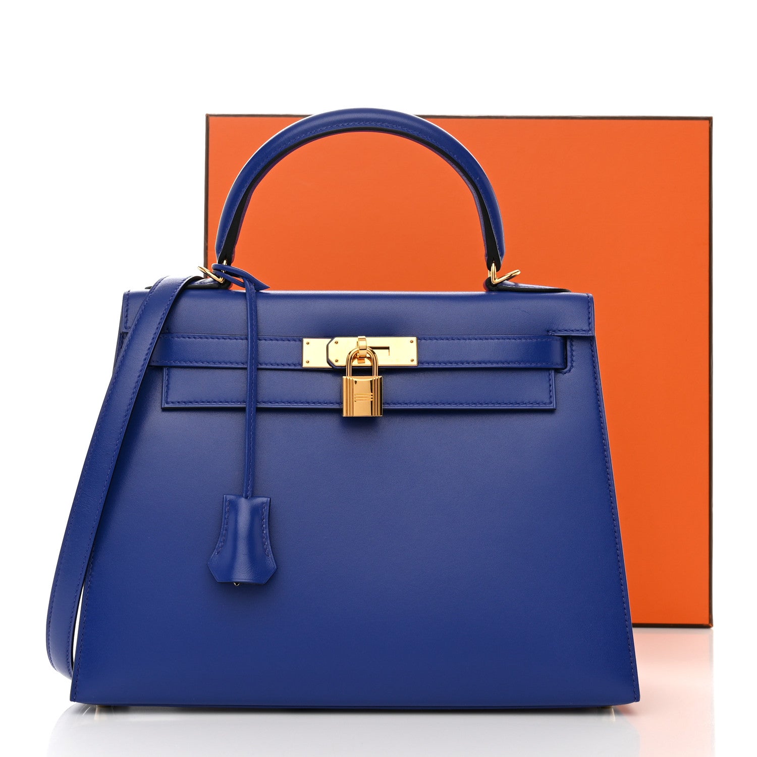 Hermes Tadelakt Kelly Sellier 28 Bleu Electrique 11 of 11