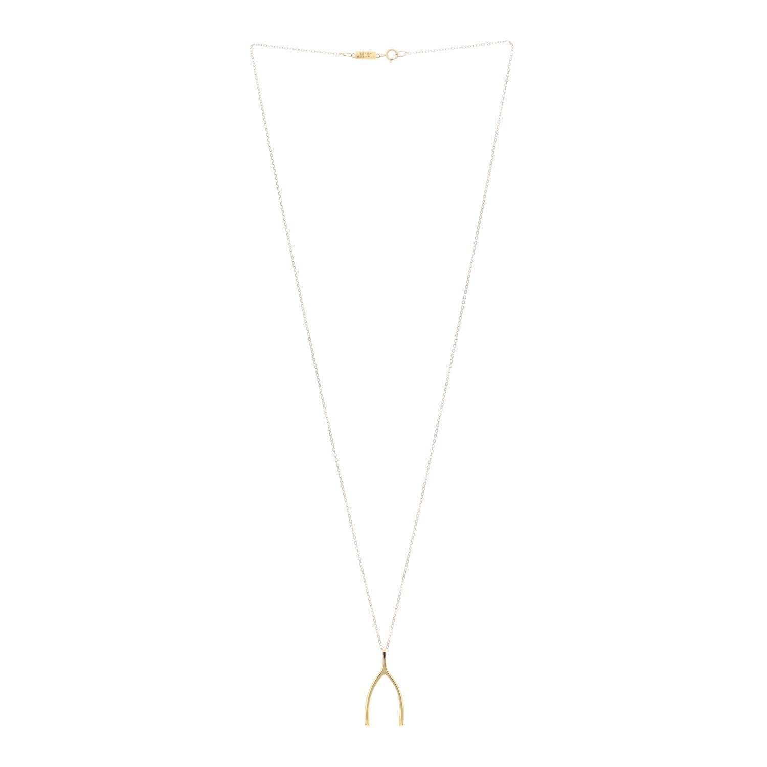 Jennifer Meyer 18K Yellow Gold Wishbone Pendant Necklace 3 of 4
