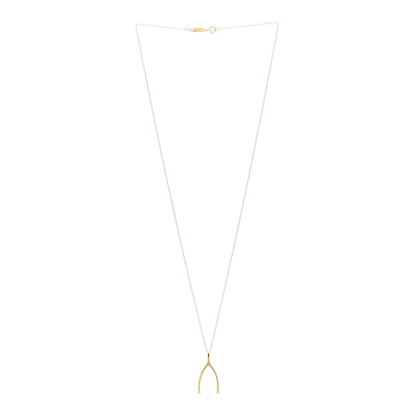 Jennifer Meyer 18K Yellow Gold Wishbone Pendant Necklace 3 of 4