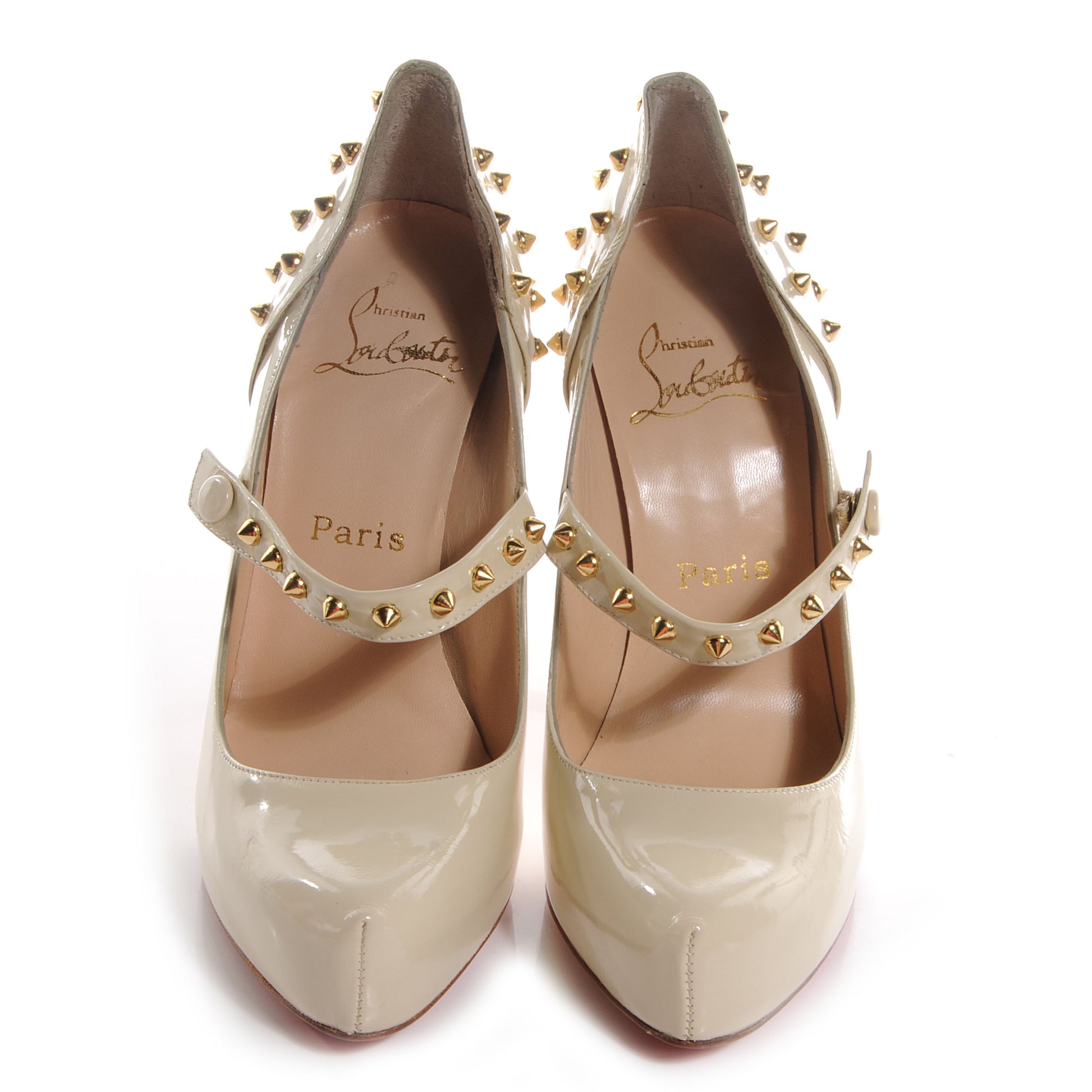 Christian Louboutin Patent Mad Mary 120 Pumps 38 Off White 2 of 7