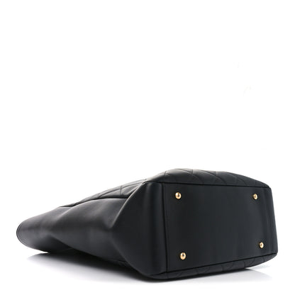 Chanel Lambskin Quilted Shopping Tote  Black 4 of 10