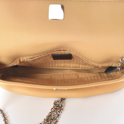 Fendi Vitello Flamingo Enamel Fendista Pouchette Crossbody Yellow 7 of 15