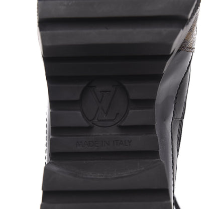 Louis Vuitton Suede Calfskin Monogram Laureate Platform Desert Boots 37 Black 8 of 8