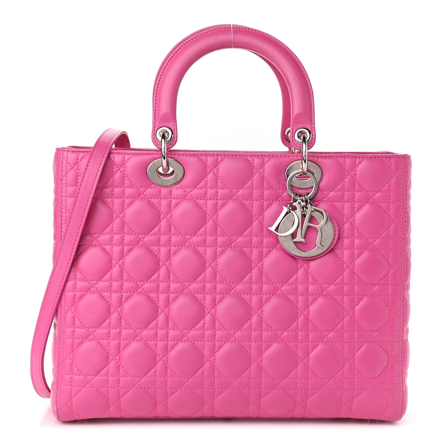 Lambskin Cannage Large Lady Dior Pink