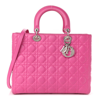 Christian Dior Lambskin Cannage Large Lady Dior Pink 1 of 14