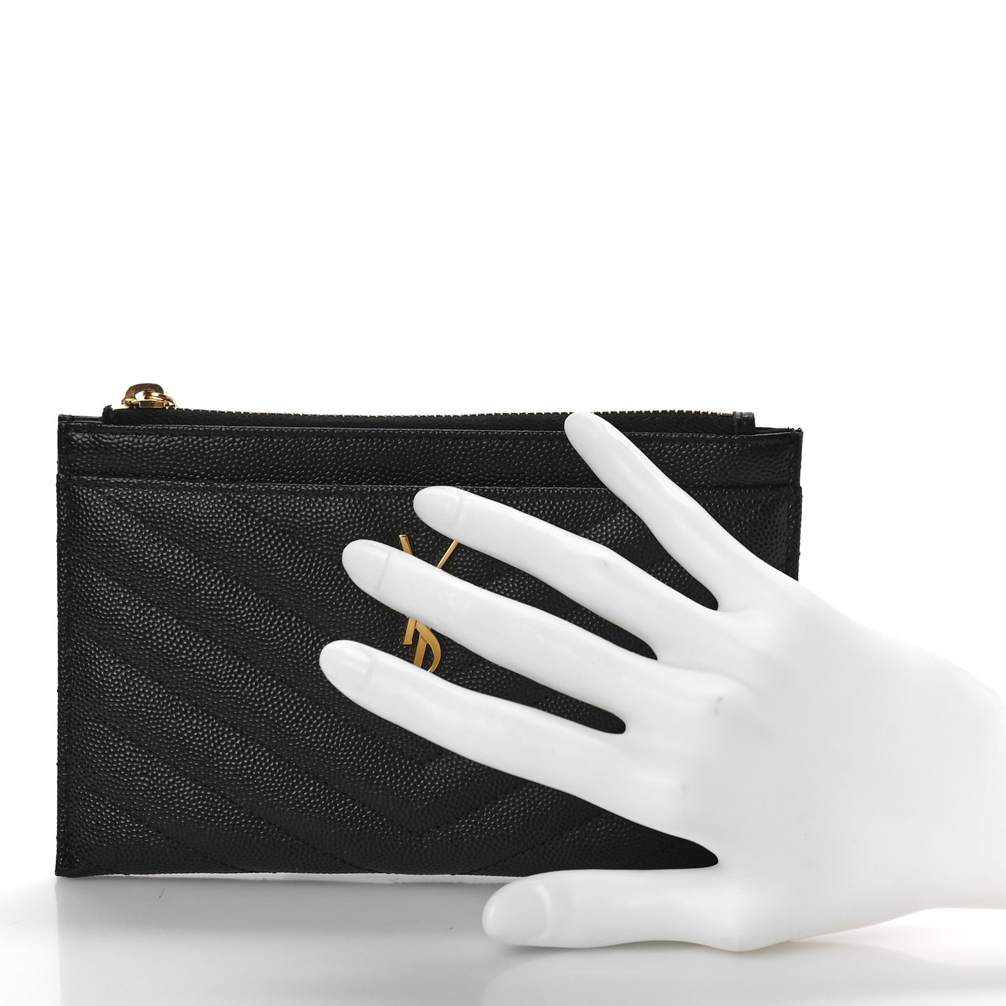 Grain De Poudre Chevron Monogram Bill Pouch Black