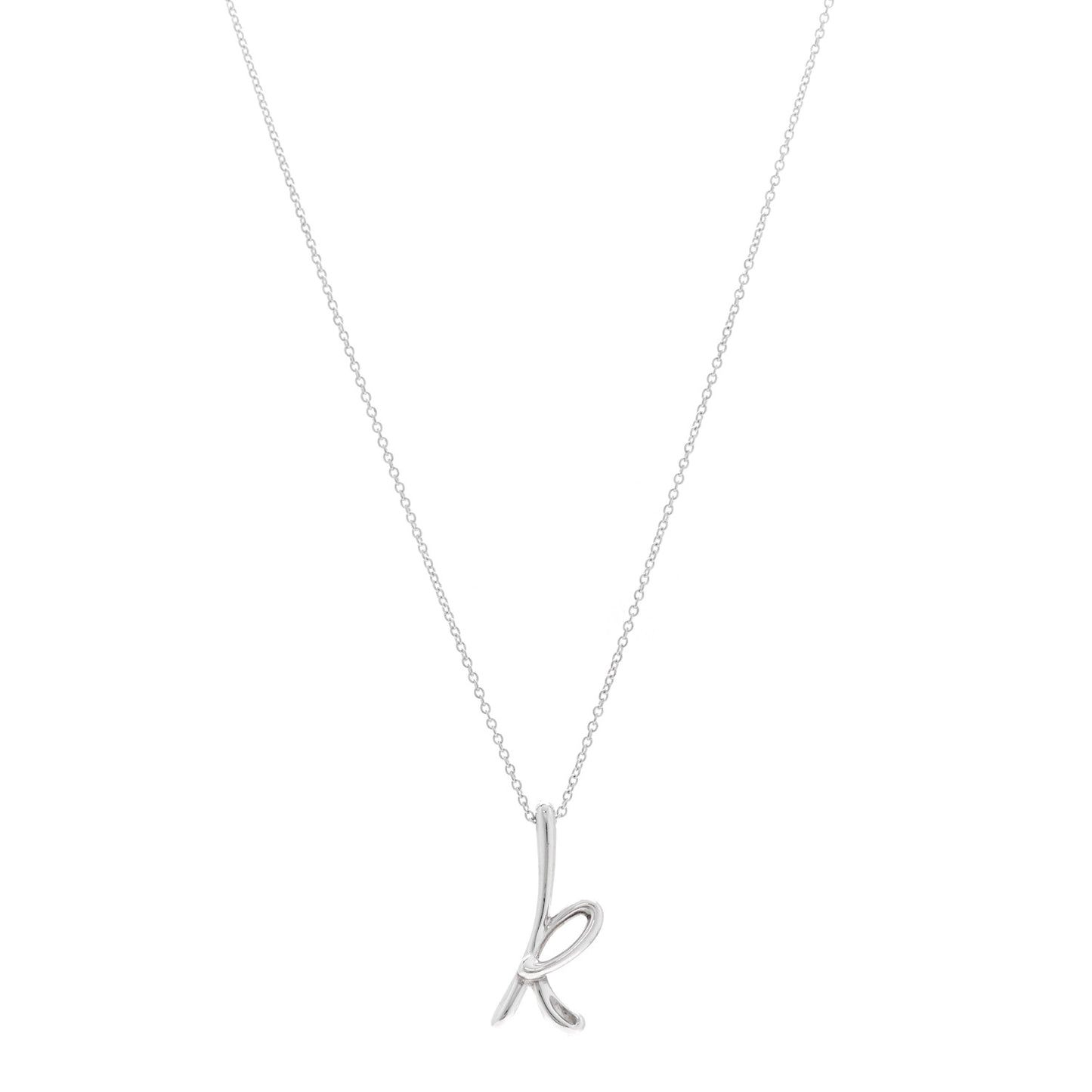 Sterling Silver Elsa Peretti Letter K Pendant Necklace