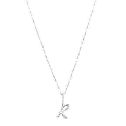 Tiffany Sterling Silver Elsa Peretti Letter K Pendant Necklace 1 of 6