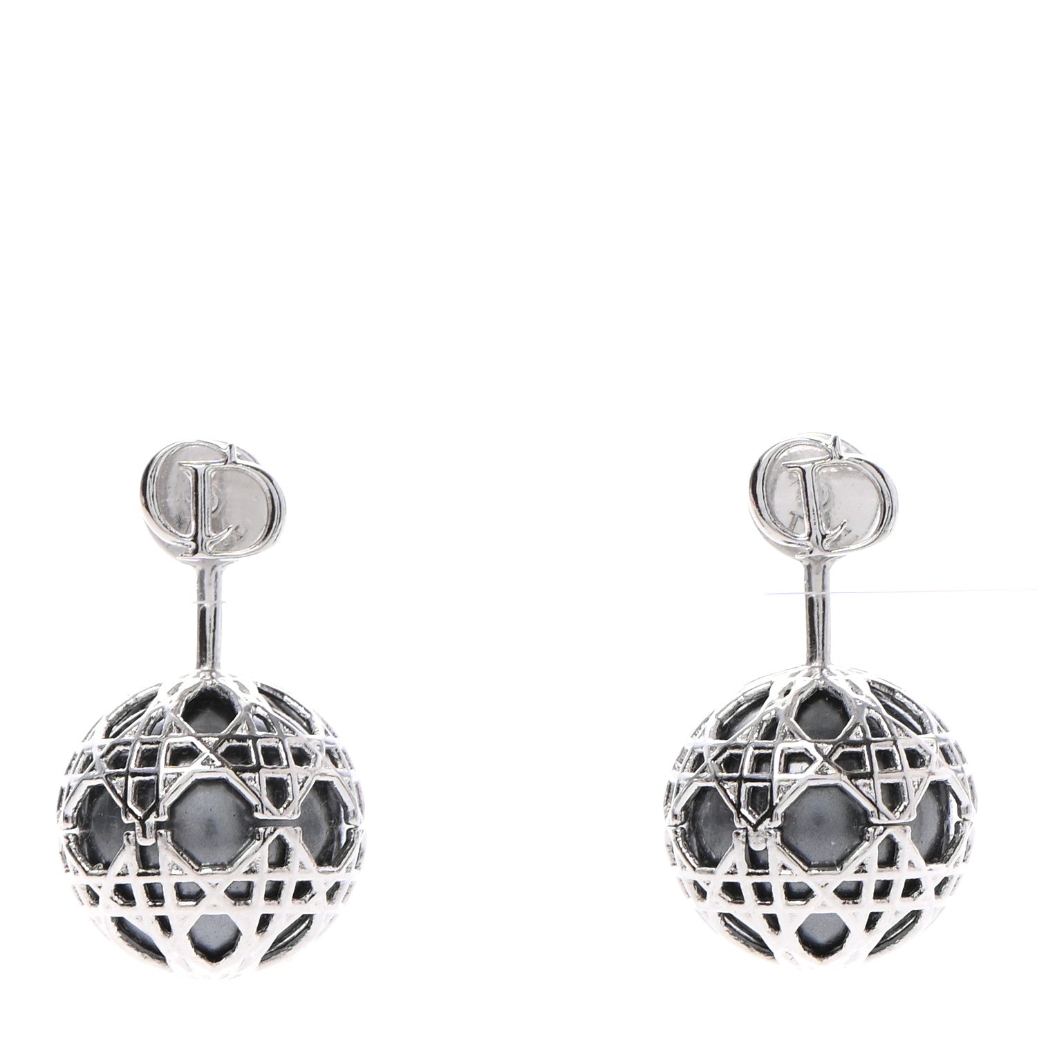 Christian Dior Pearl Secret Cannage Mise En Dior Tribales Earrings Silver 1 of 4