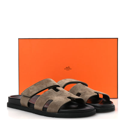 Hermes Suede Goatskin Mens Chypre Sandals 45 Beige Argile 12 of 12
