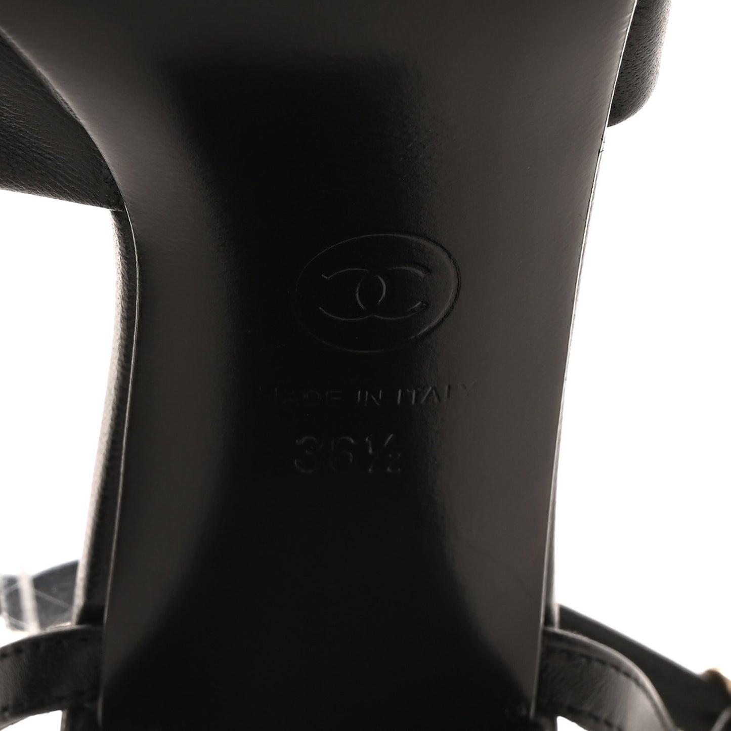 Lambskin Interlocking CC Sandals 36.5 Black