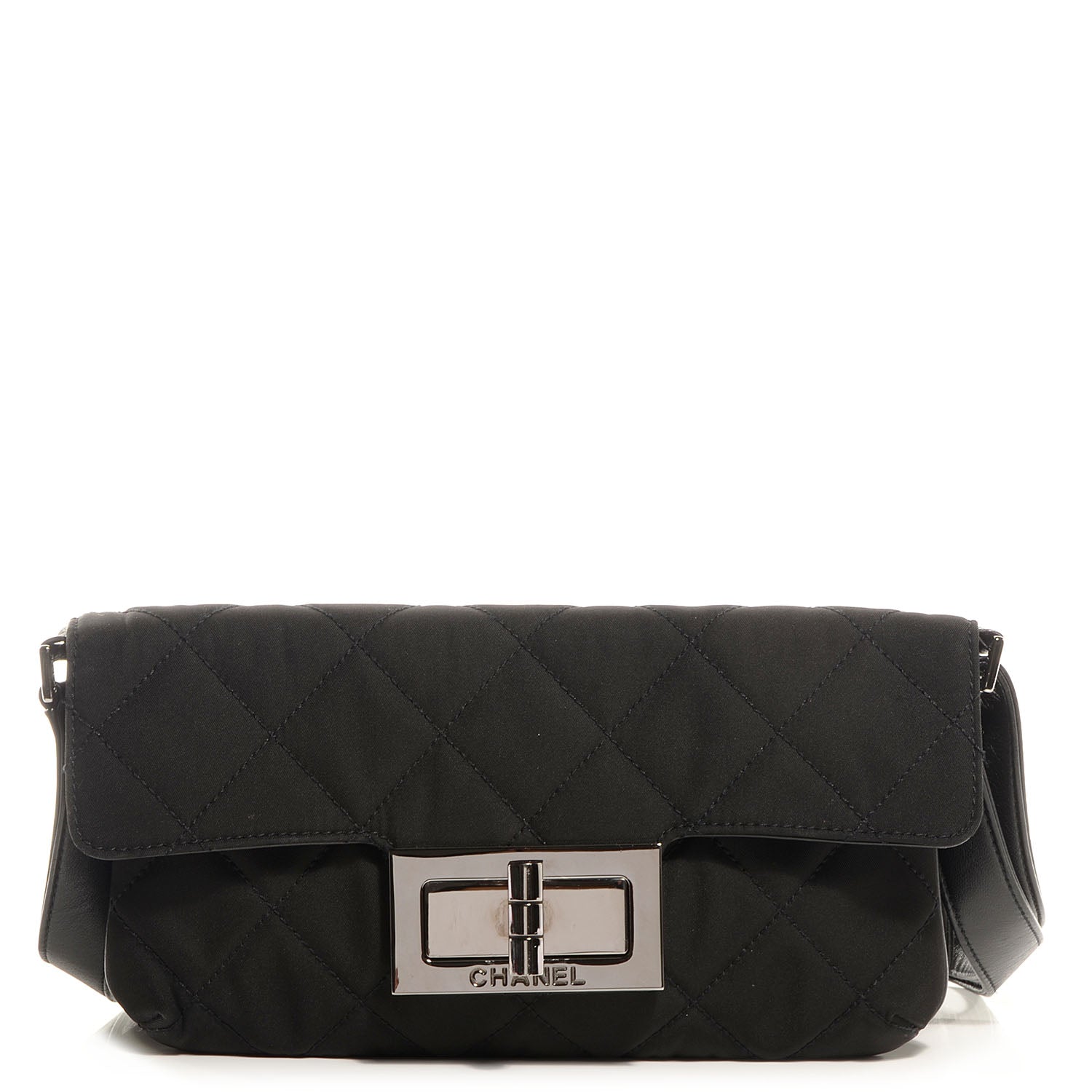 Chanel Jersey Quilted Mademoiselle Messenger Flap Bag Black 1 of 8