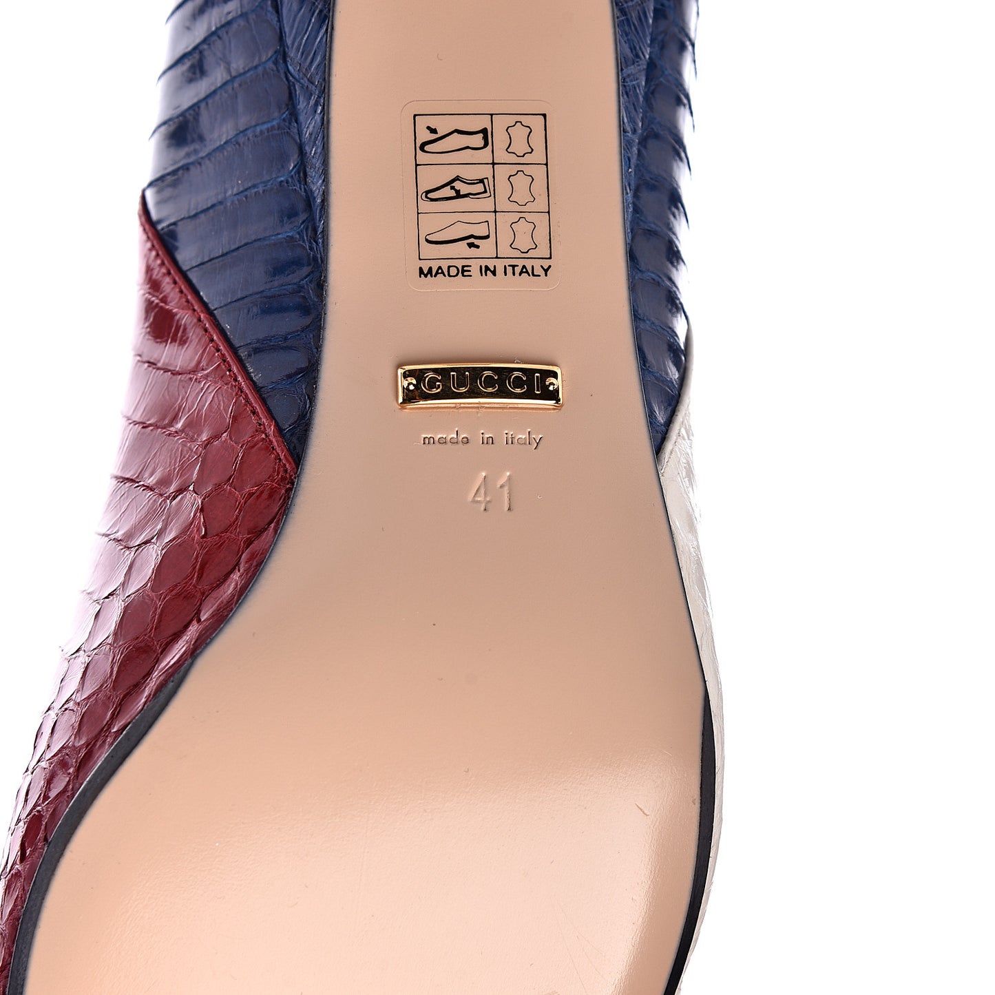 Snakeskin Crystal Double G Pumps 41 Multicolor
