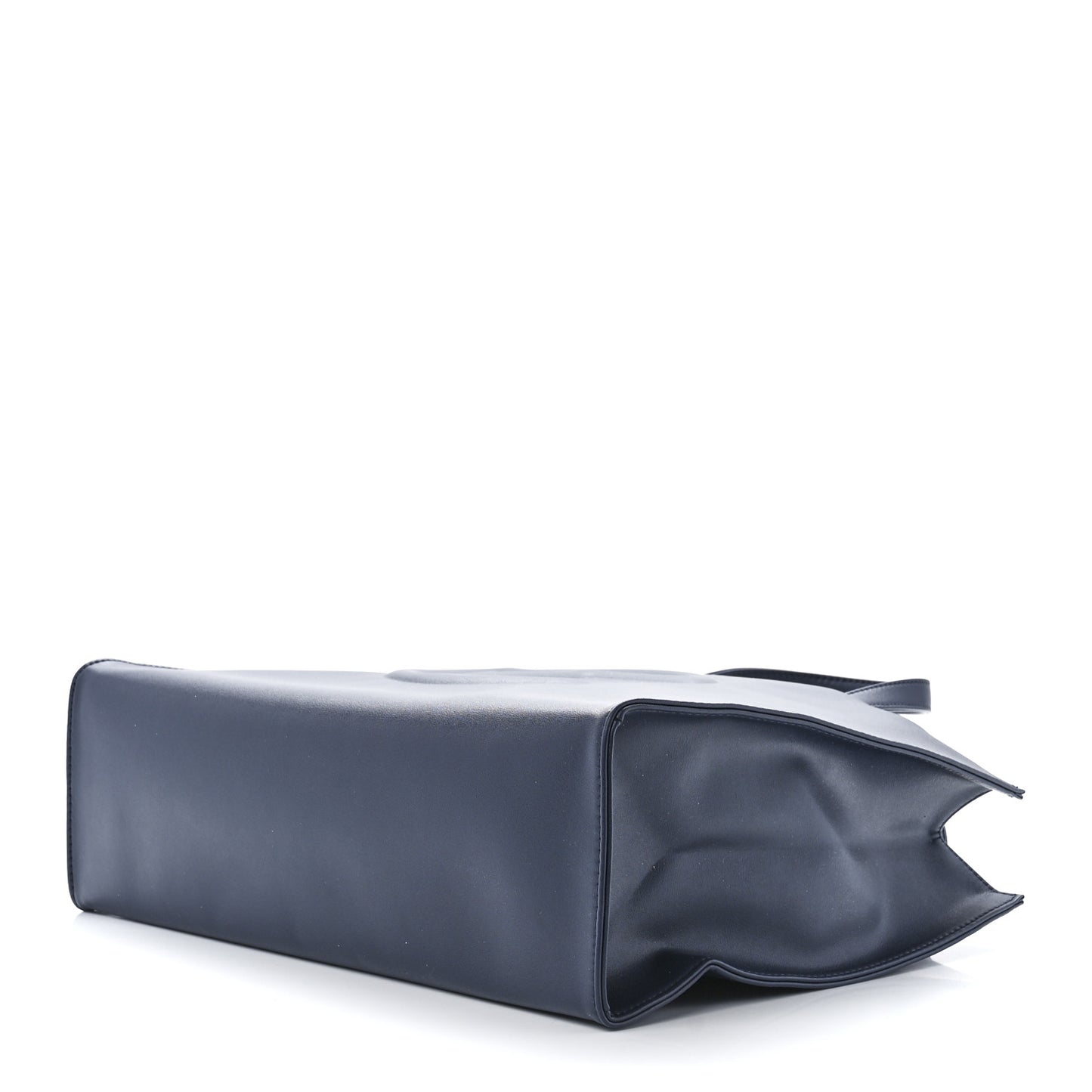 Vegan Leather Medium Shopping Bag Navy