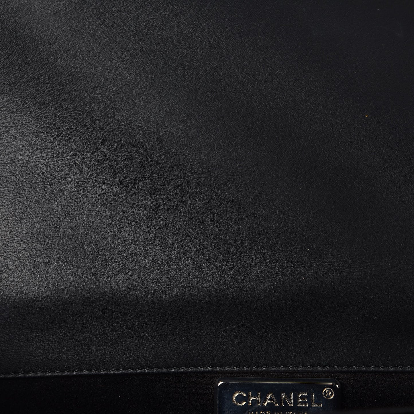 Patent Quilted Boy Flap Clutch Black