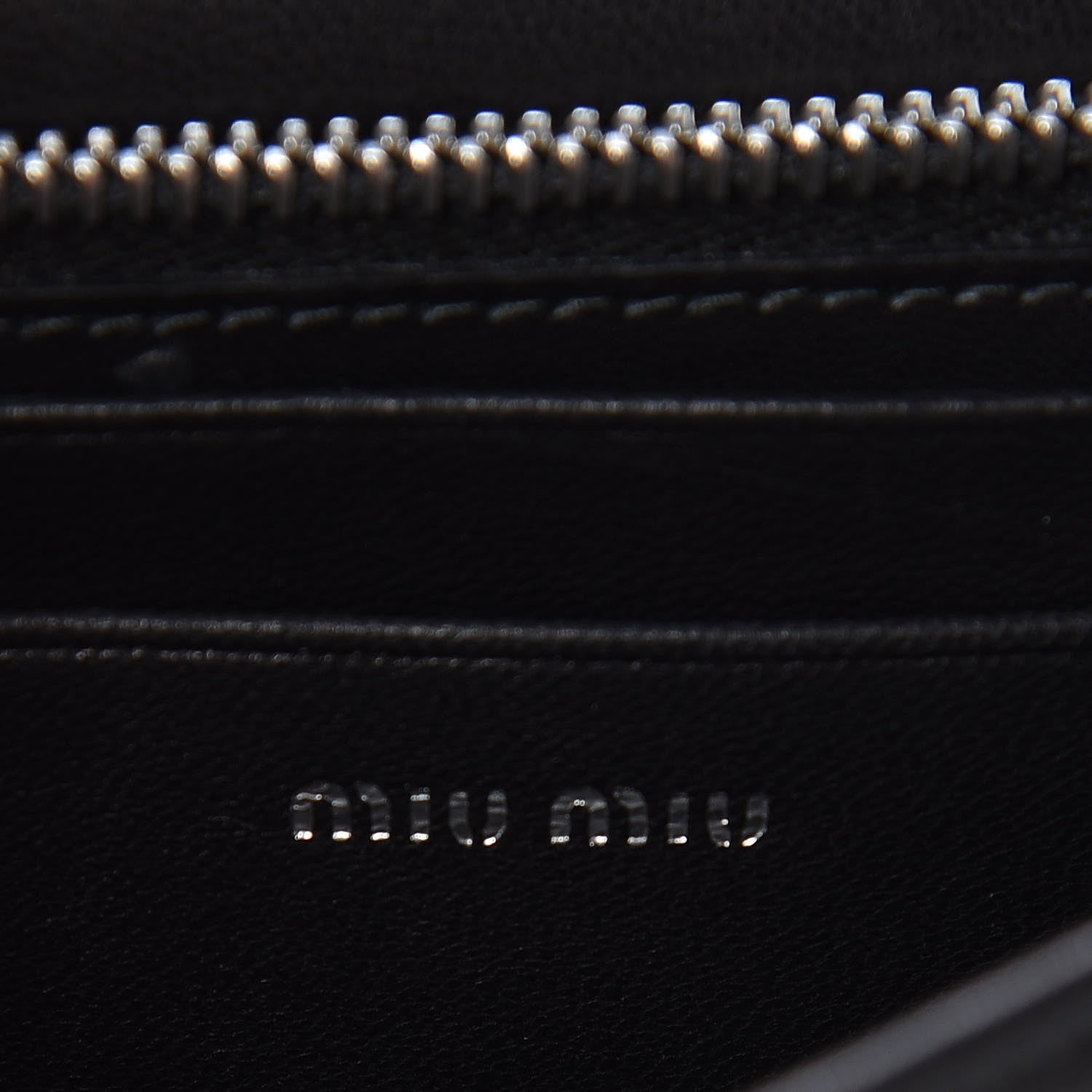 Miu Miu Nappa Matelasse Crystal Pearl Logo Chain Clutch Black 6 of 10