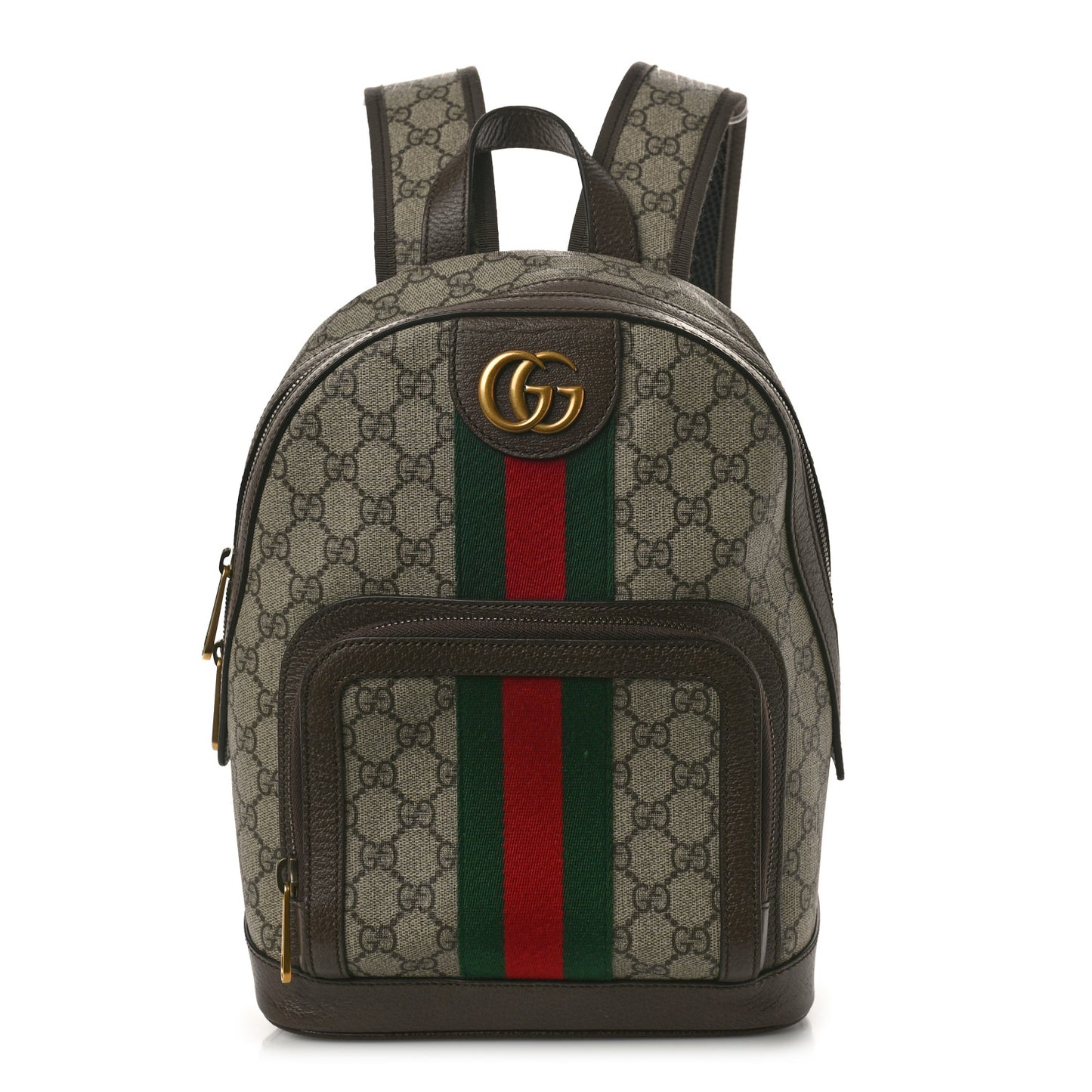 GG Supreme Monogram Calfskin Web Small Ophidia Day Backpack Beige Ebony New Acero