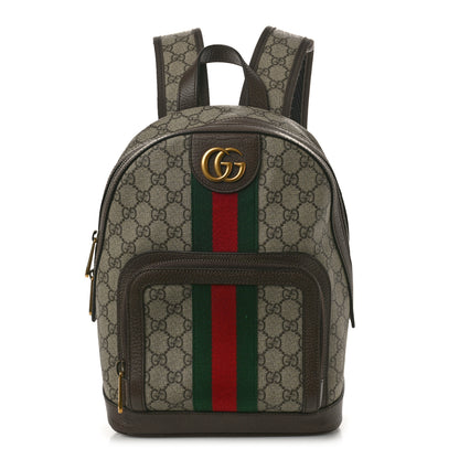 Gucci GG Supreme Monogram Calfskin Web Small Ophidia Day Backpack Beige Ebony New Acero 1 of 10