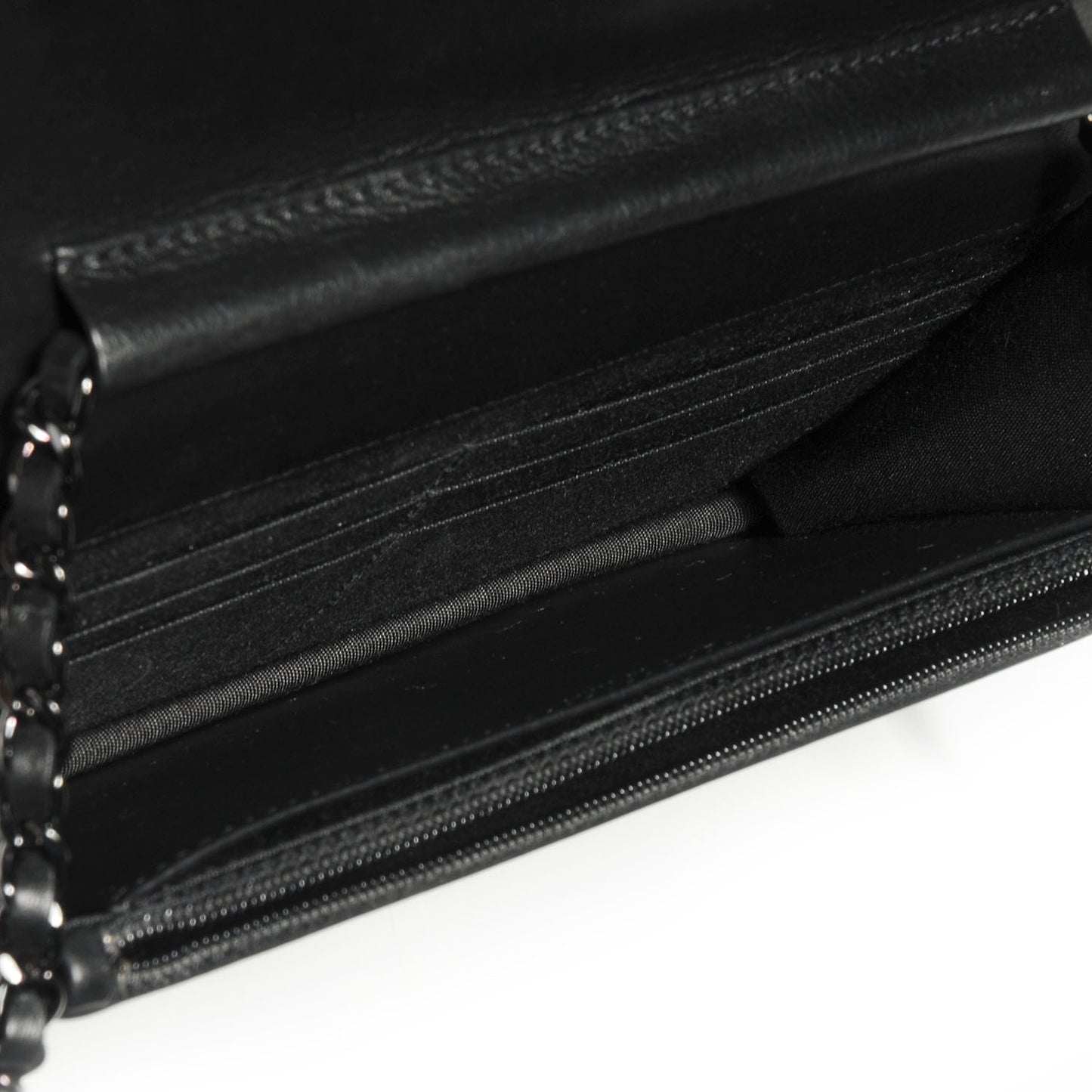 Lambskin Quilted Boy Wallet On Chain WOC So Black
