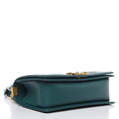 Chanel Caviar Quilted Medium Boy Flap Green 4 of 11