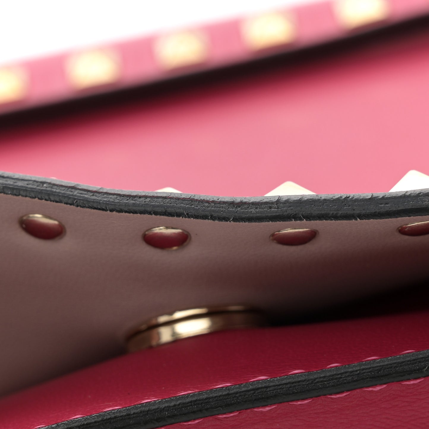 Nappa Rockstud Wristlet Clutch Fuxia