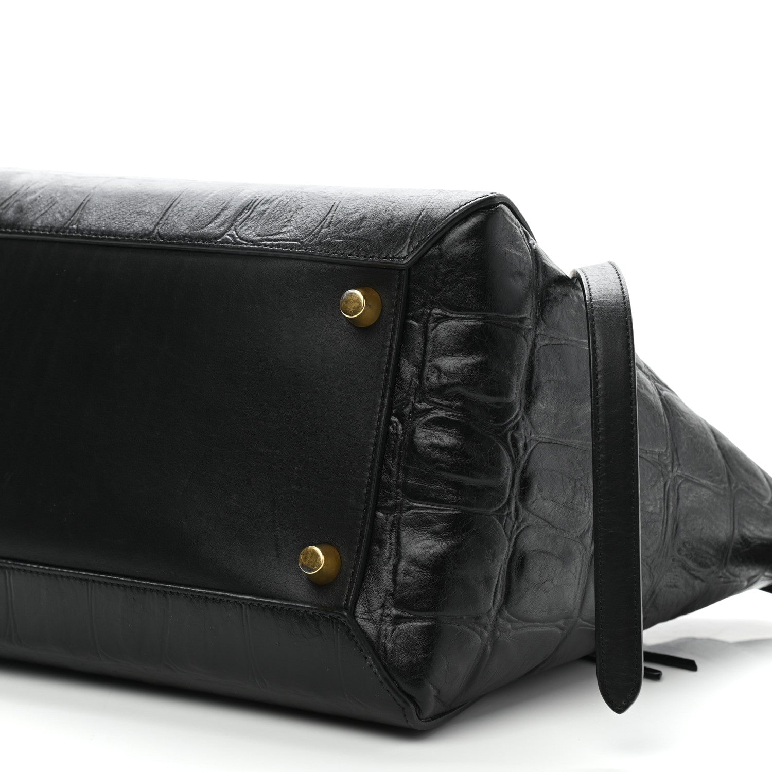 Celine Calfskin Crocodile Embossed Small Belt Bag Black 9 of 9