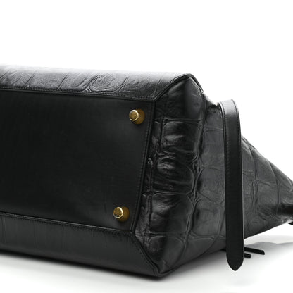 Celine Calfskin Crocodile Embossed Small Belt Bag Black 9 of 9