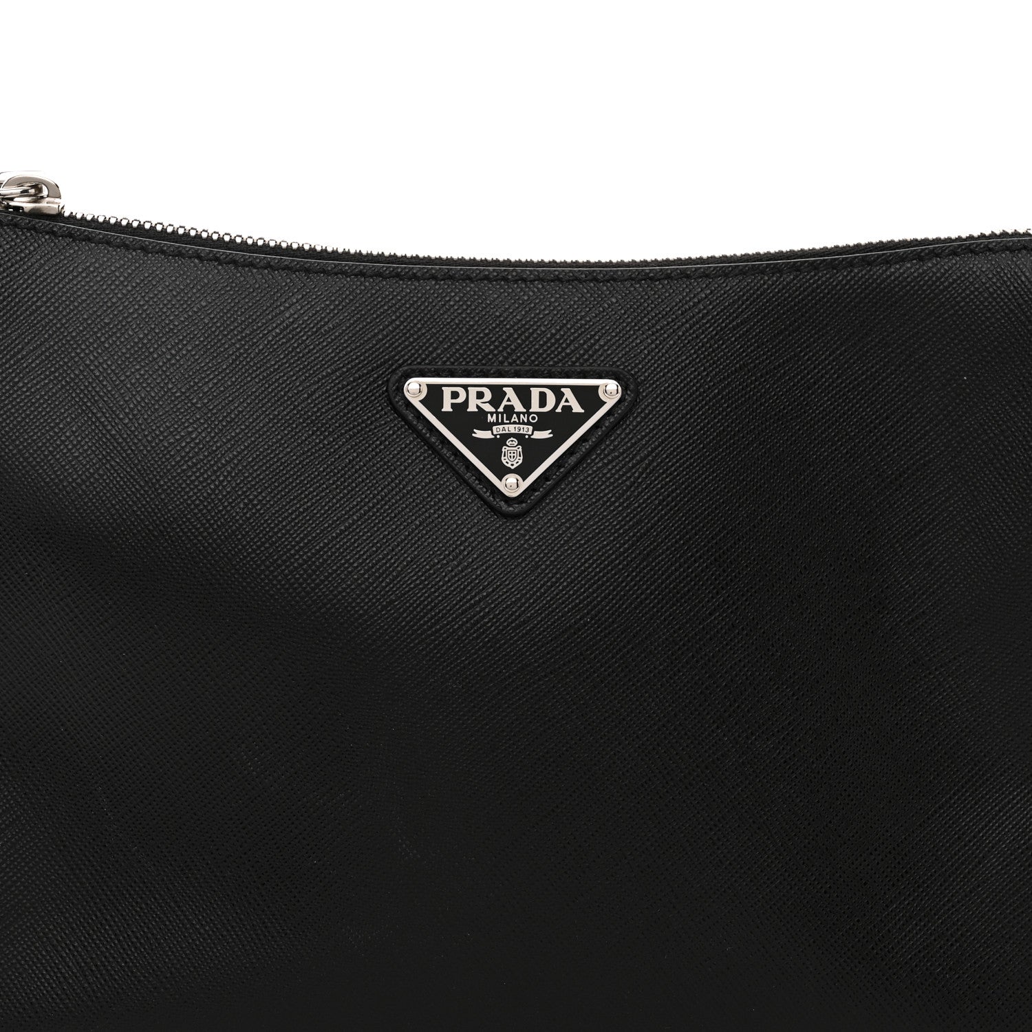 Prada Saffiano Travel Pocket Zippered Shoulder Bag Black 8 of 10