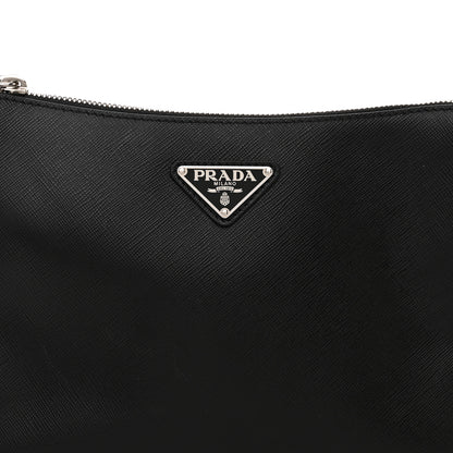 Prada Saffiano Travel Pocket Zippered Shoulder Bag Black 8 of 10
