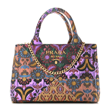 Prada Broccato Lame Floral Chain Tote Multicolor 1 of 9