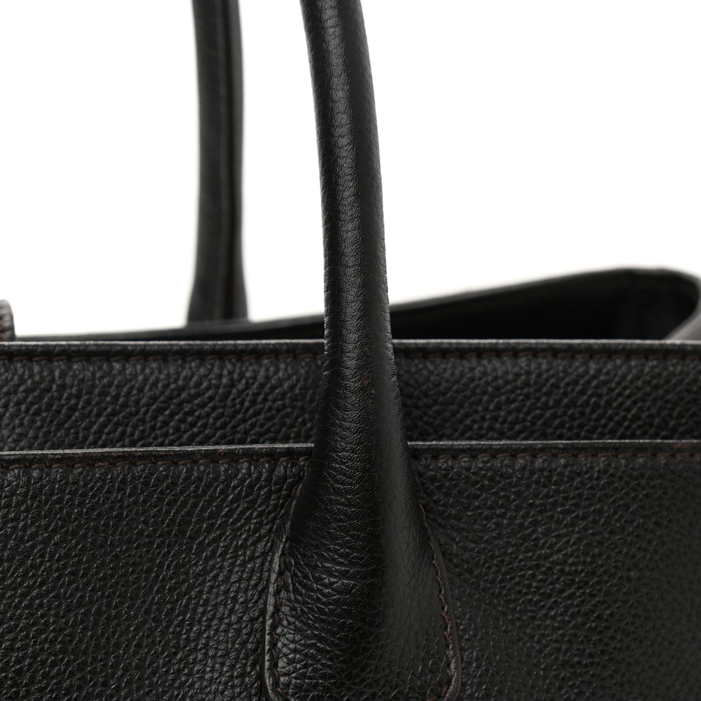 Calfskin Cerf Executive Shopper Tote Black