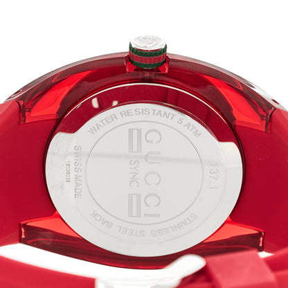 Gucci Stainless Steel Rubber 46mm Sync Web Quartz Watch Red 4 of 4